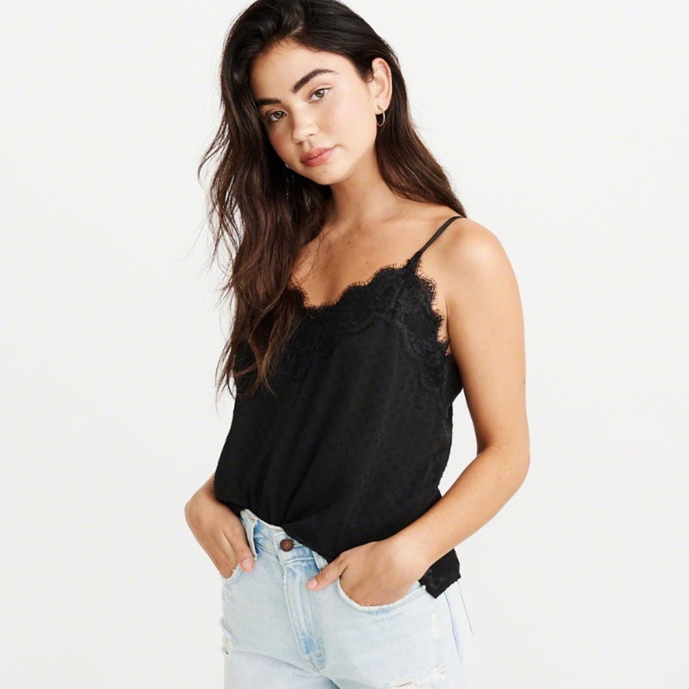 Abercrombie Lace-Trim Clipdot Cami